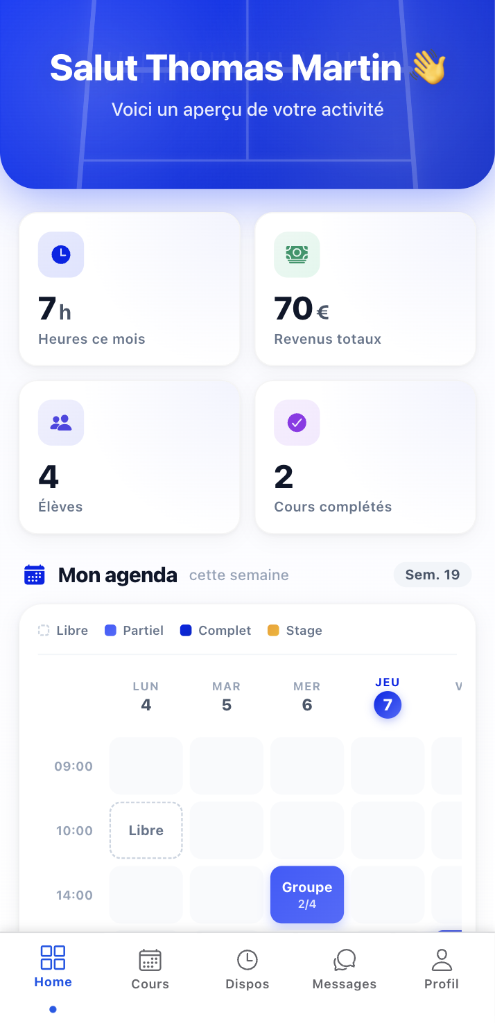 Agenda du coach
