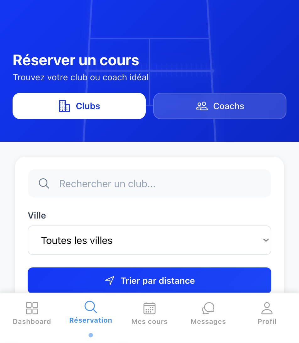 Réserver un cours